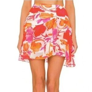 Milly Mira Paper Peony Printed Skirt 6 NEW